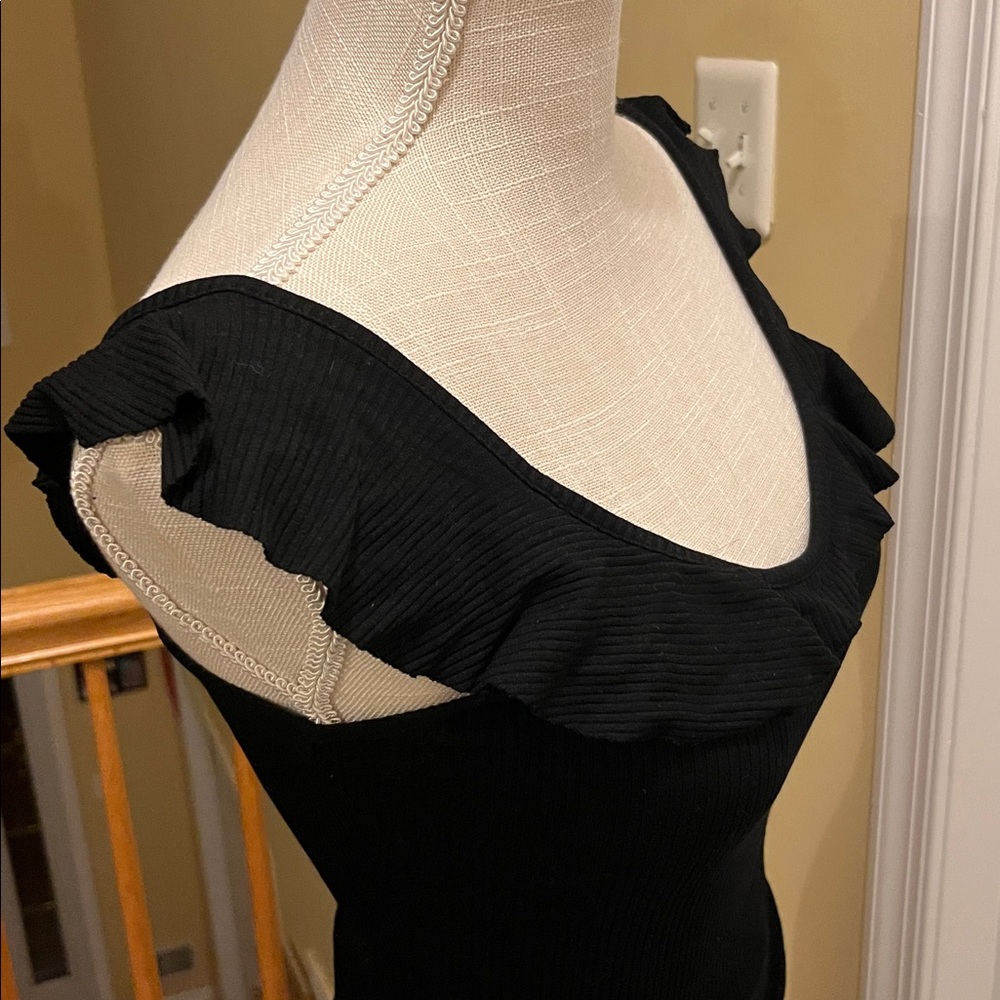 Garage Black Ruffled Tank Top - Picture 4 of 4